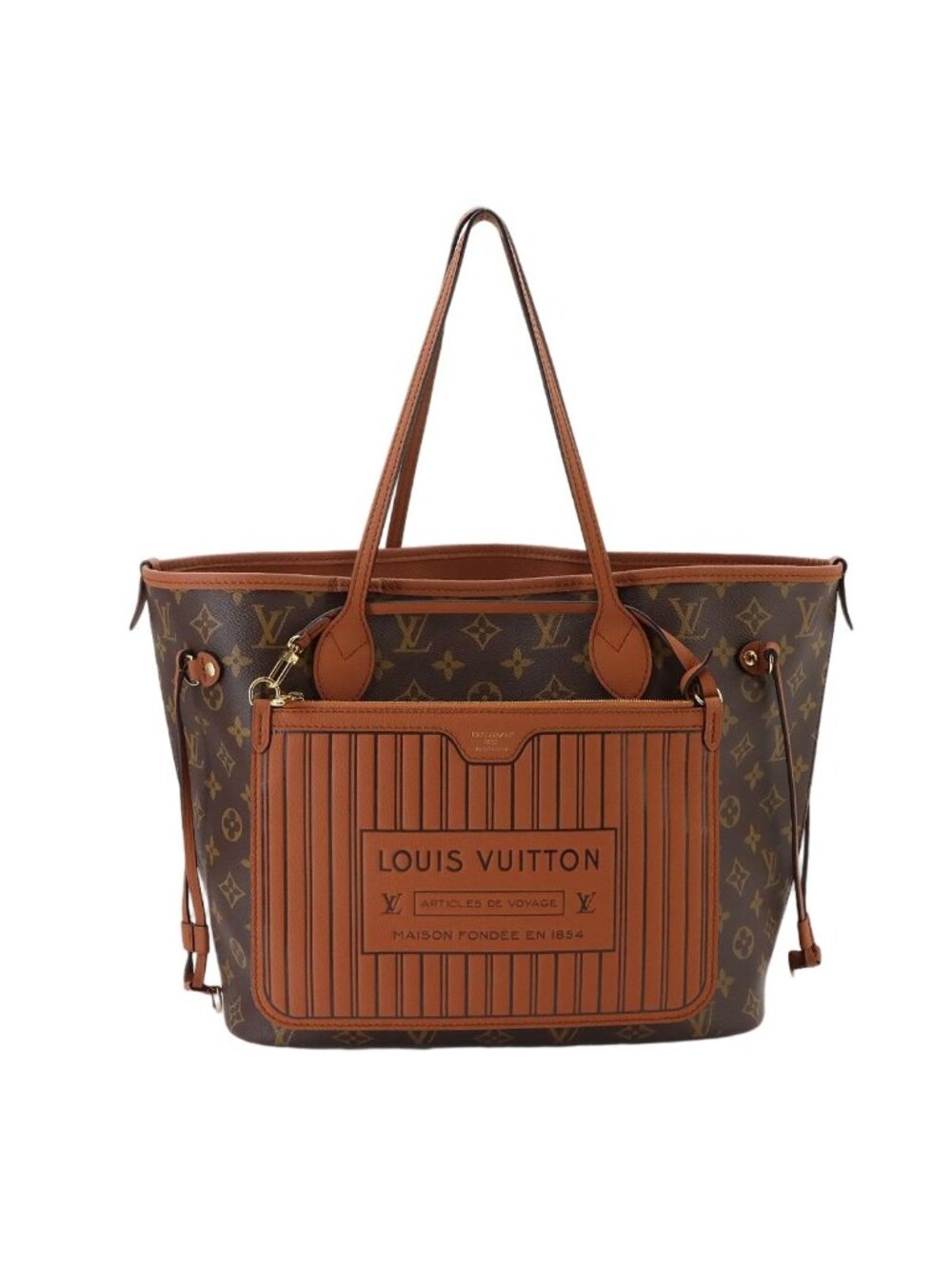 Louis Vuitton Monogram Neverfull Inside Out MM Tote Bag Tan